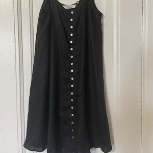 & Other Stories Black Linen Mini Dress